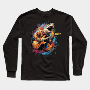 Shark Playing Guitar Long Sleeve T-Shirt